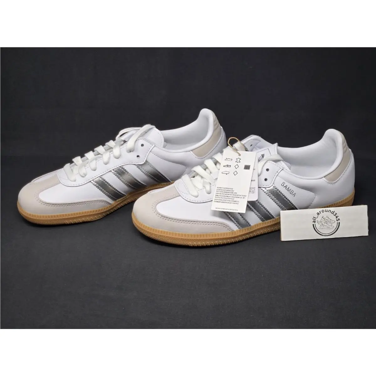 Adidas Samba OG Women Multiple Sizes White Silver Grey Gum Shoes JI2725 Nby