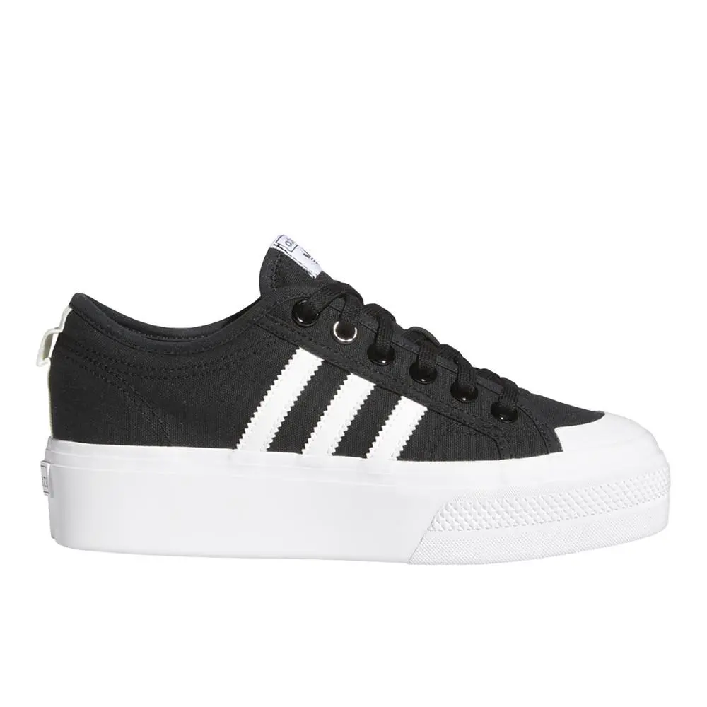 Adidas Nizza Platform Lace Up Womens Black Sneakers Casual Shoes FV5321-A