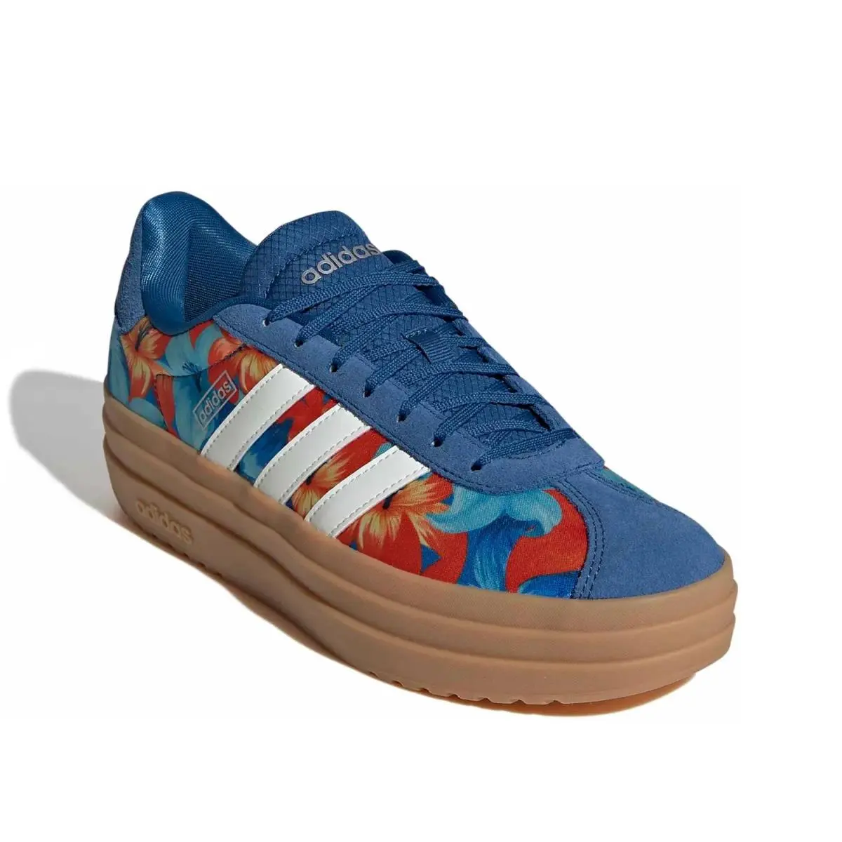 Woman`s Fashion Sneakers  VL Court Bold Platform Sneaker Blue Floral Print by Adidas