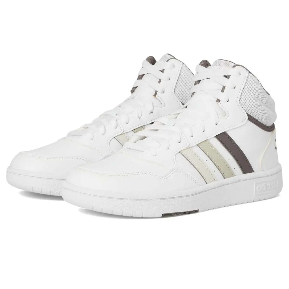 Children Unisex Shoes  Kids Hoops Mid Shoes Little Kid White/Orbit Grey/Putty Grey by Adidas
