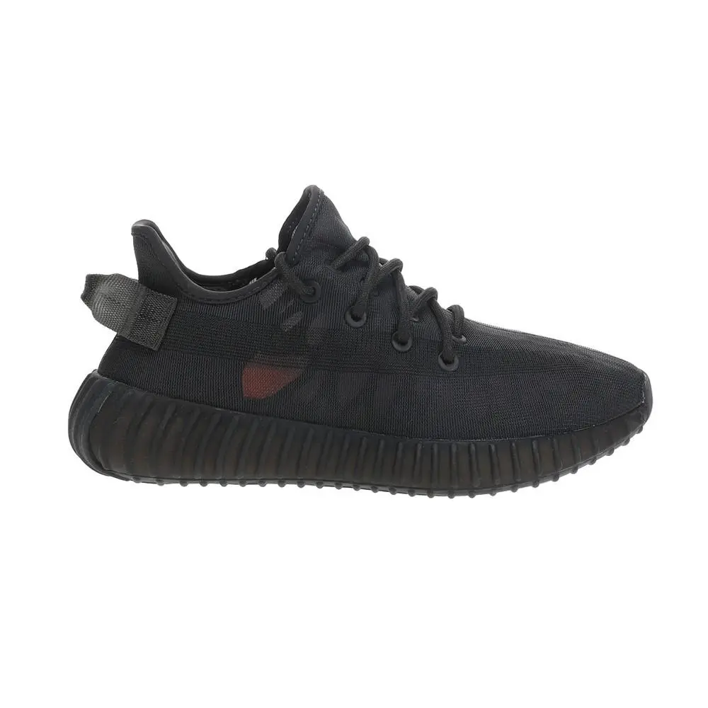 Adidas Yeezy Boost 350 V2 Lace Up Mens Black Sneakers Casual Shoes GX3791