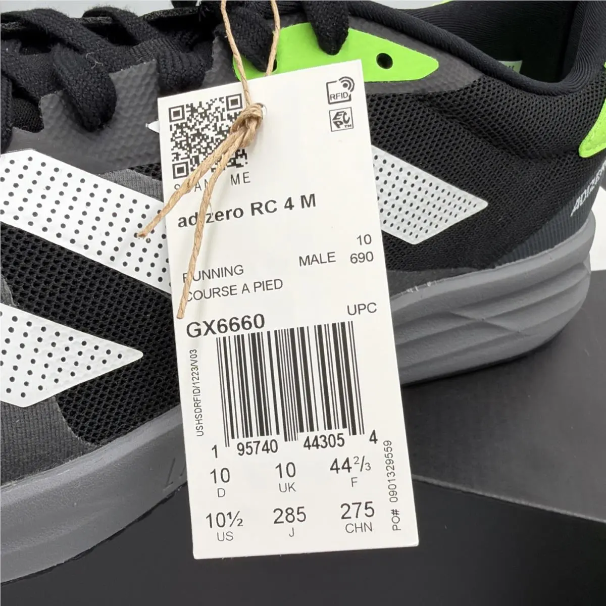 Adidas shoes - Adidas Adizero RC 4 `Black Solar Green` - gx6660 - green 7