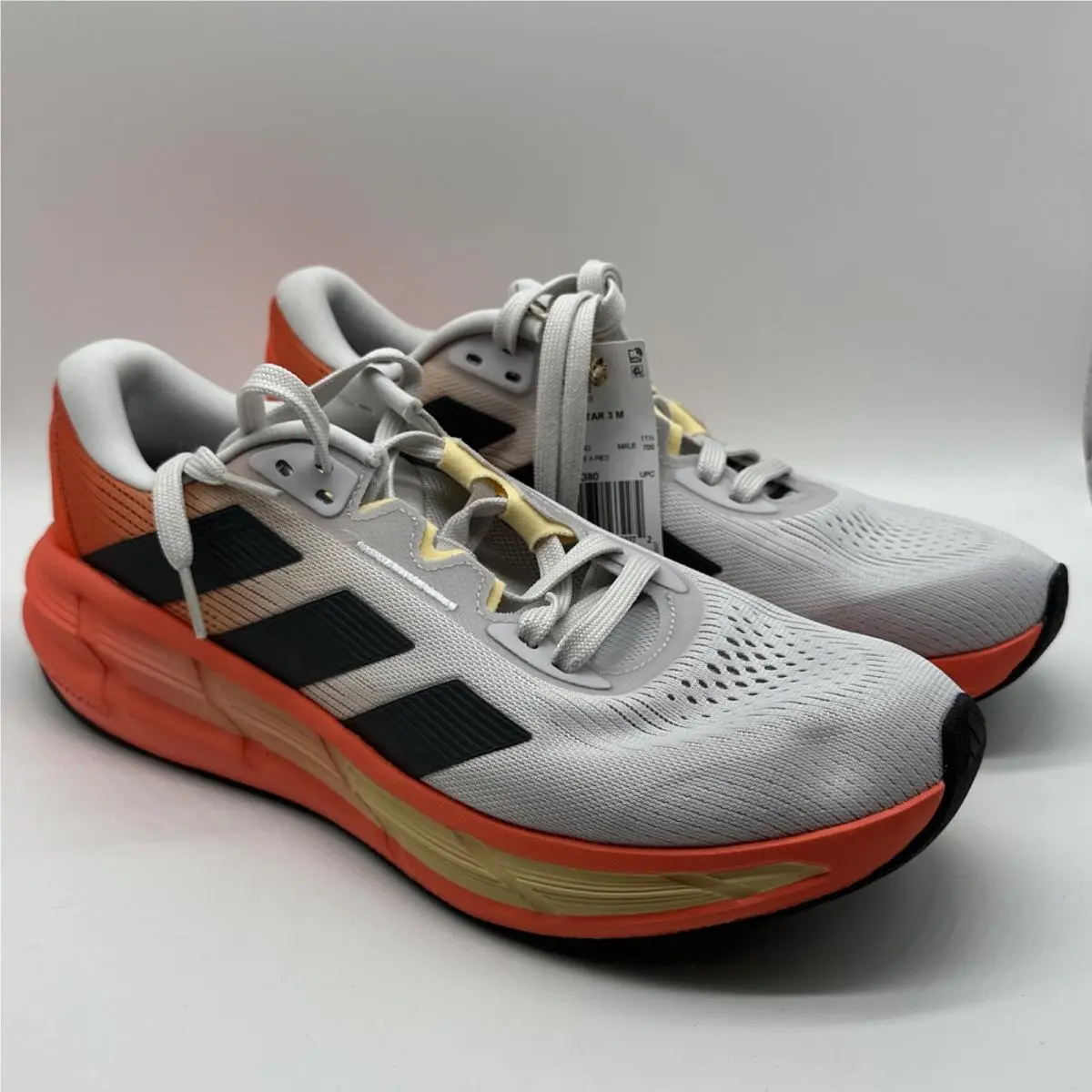 Adidas Quester 3 M Running Shoes Men`s Size 12 Gray/orange JQ4380