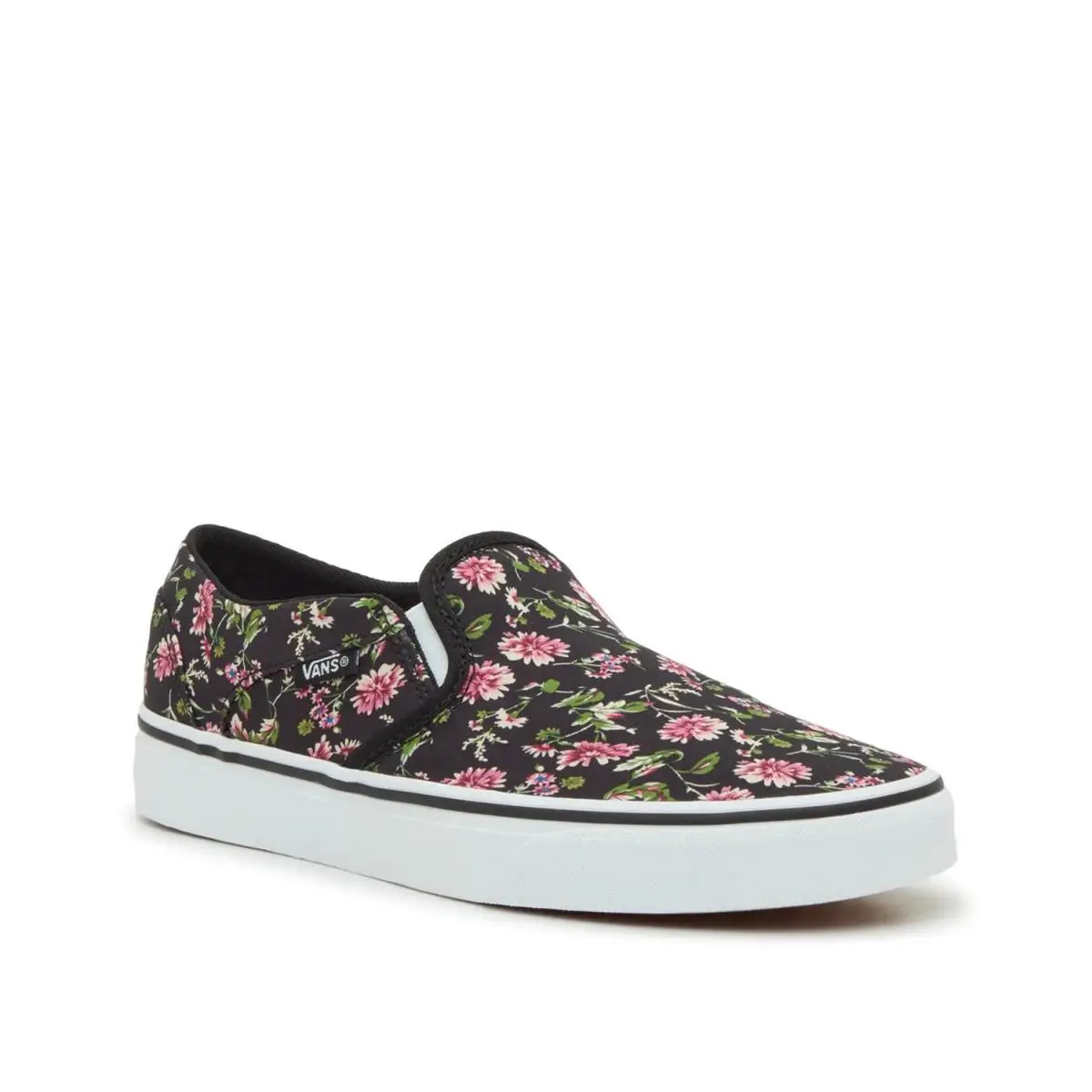 Woman`s Fashion Sneakers Vans Asher Slip - Floral Print