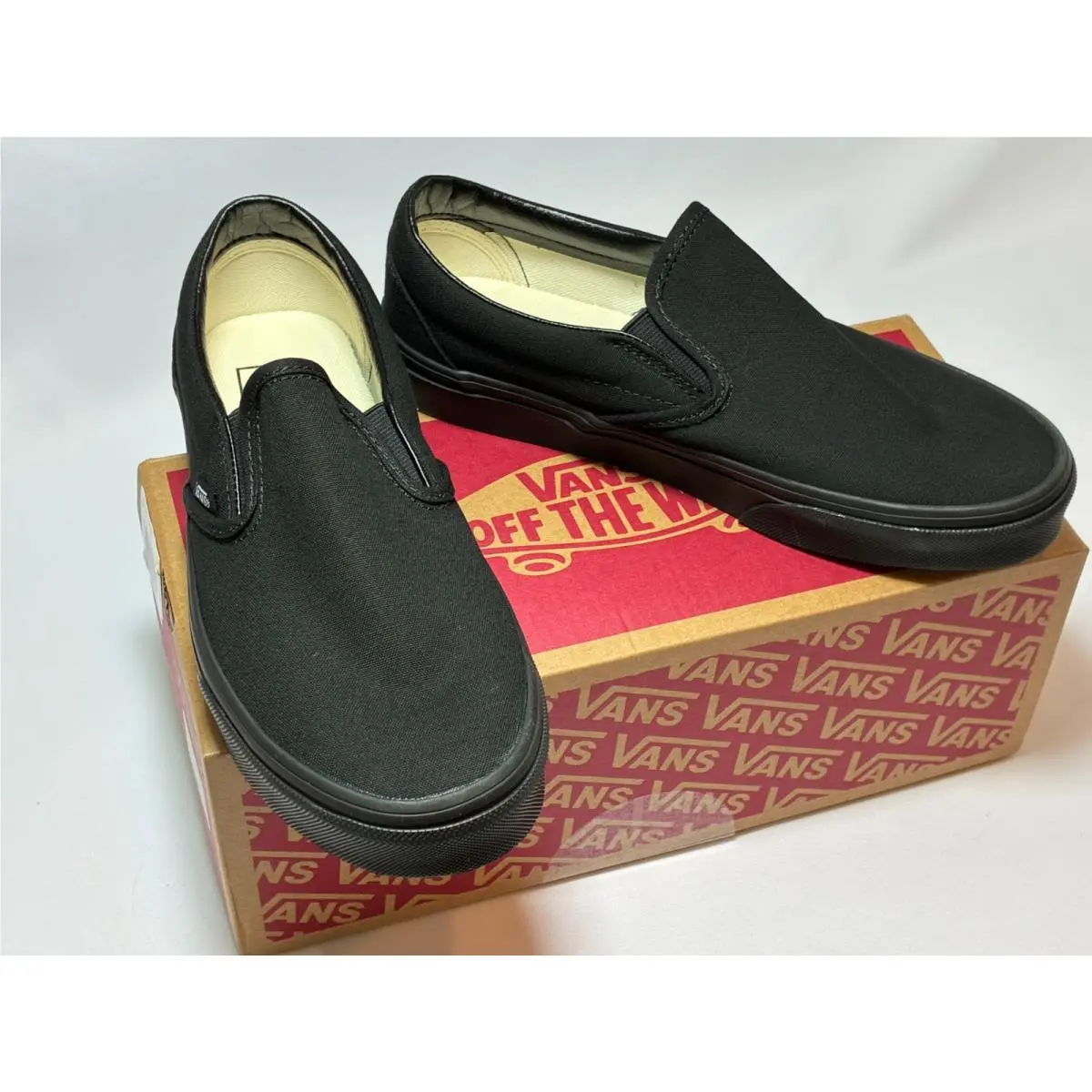 Vans Classic Slip-on Black Casual Fashion Shoes w/ Box