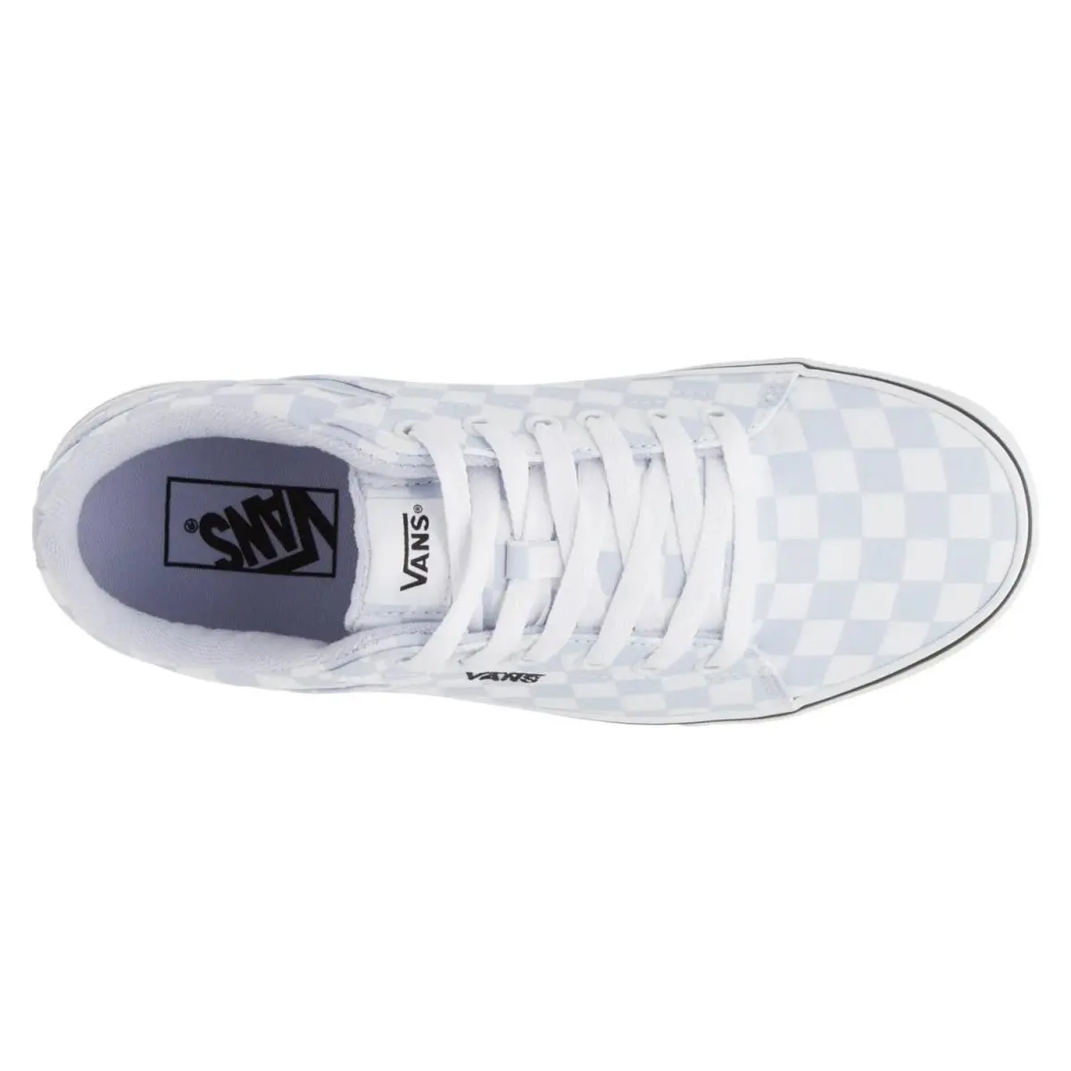 Vans shoes - White/Light Blue Checkerboard Print 5