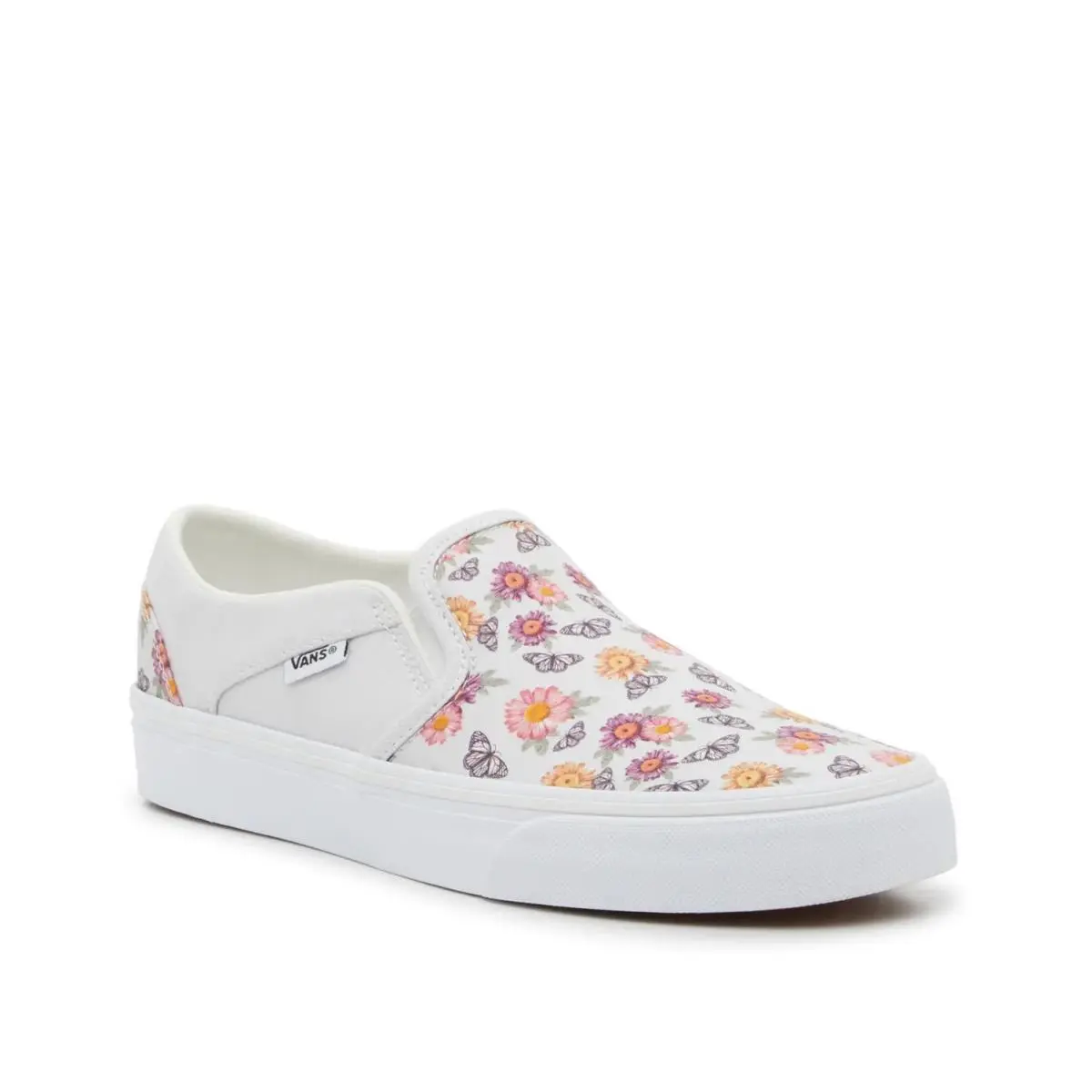 Woman`s Fashion Sneakers Vans Asher Slip - Multicolor Floral Print