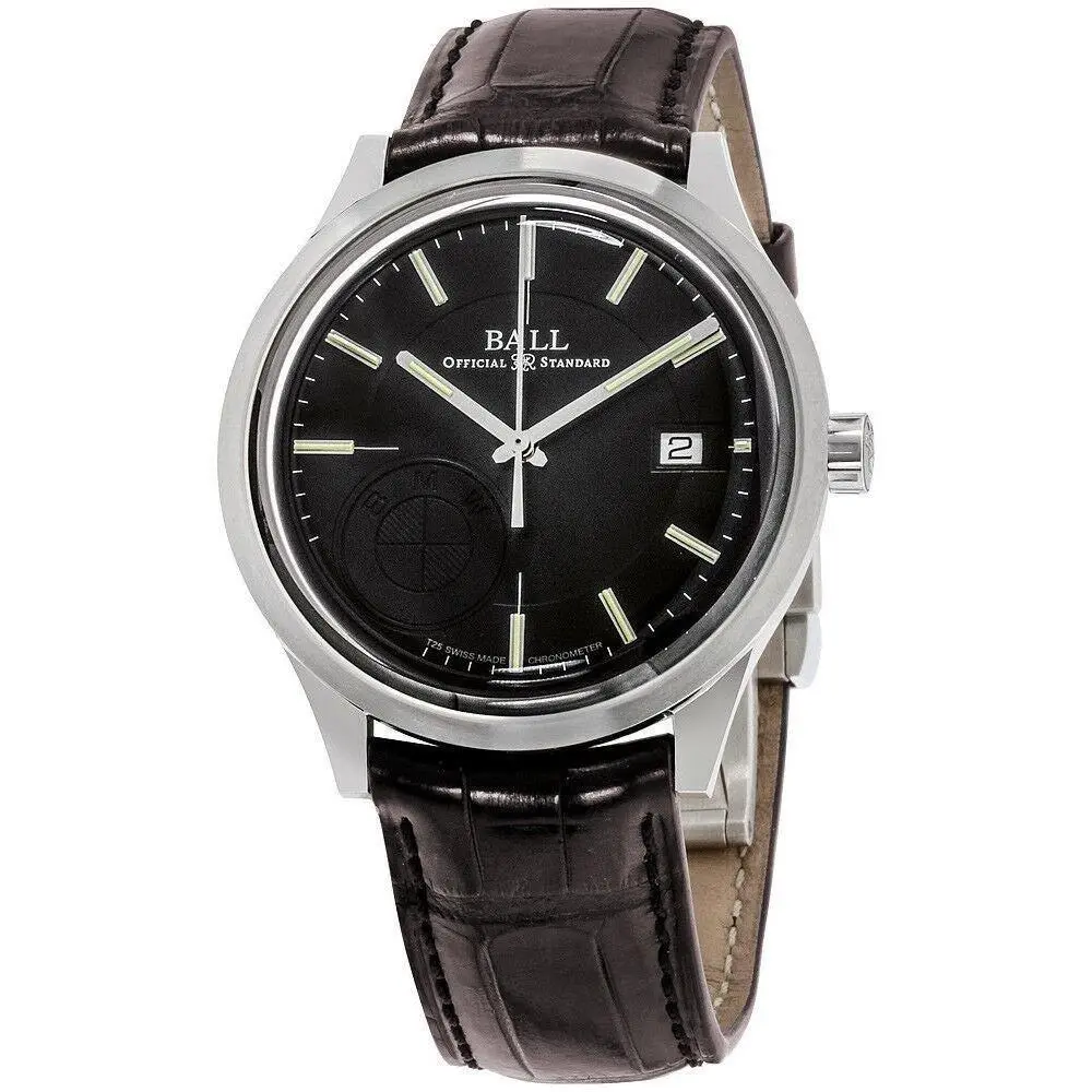 Ball For Bmw Classic Automatic Cosc Brown Leather Date Men Watch NM3010D-LCFJ-BK