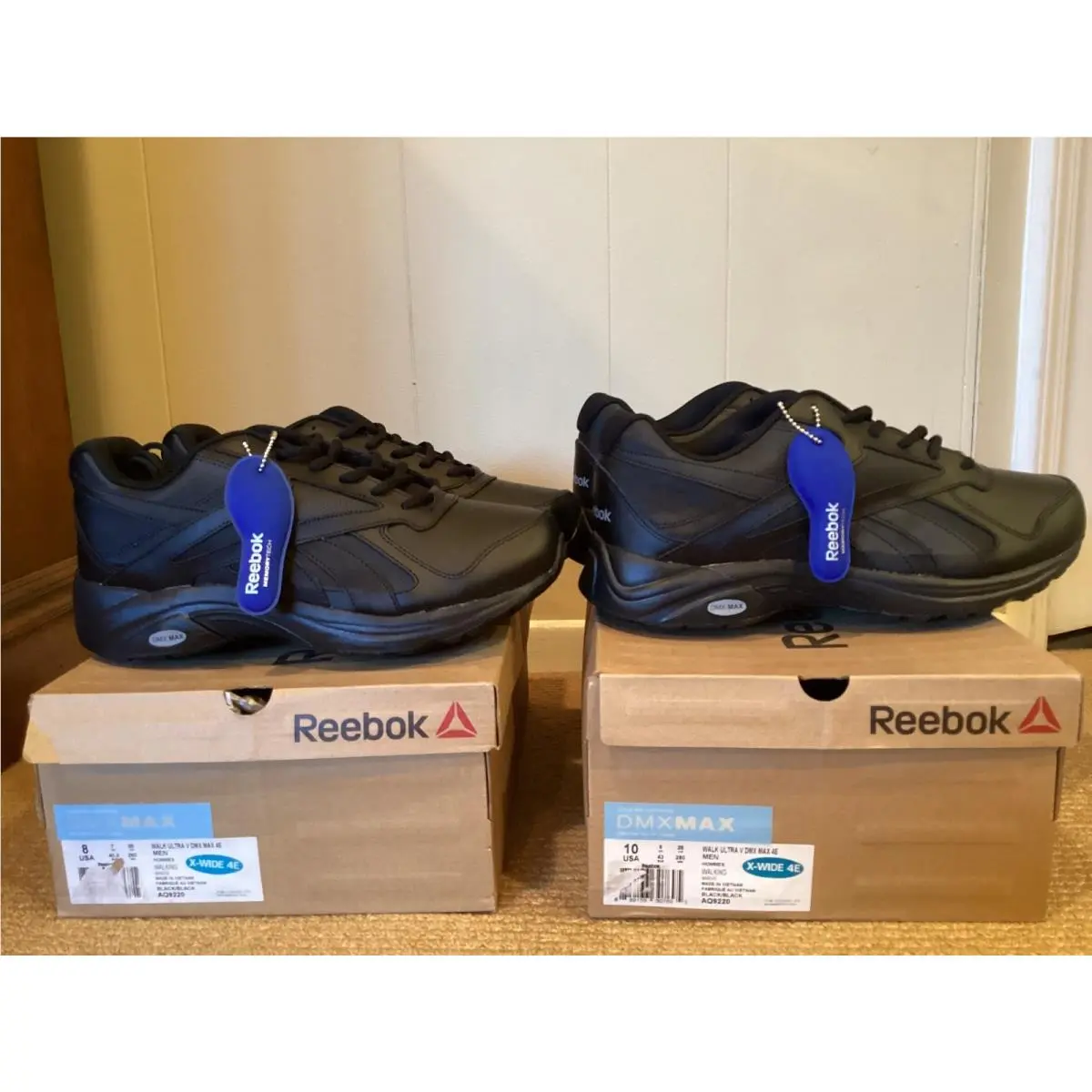 Reebok Walk Ultra V Dmx Max 4E Wide Mens Sneaker Black Style AQ9220 Vintage