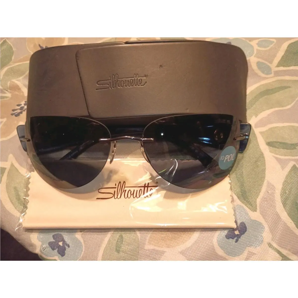 Silhouette Polarized Sunglasses 8101 60 6130 Titan Rimless Made in Austria Blue