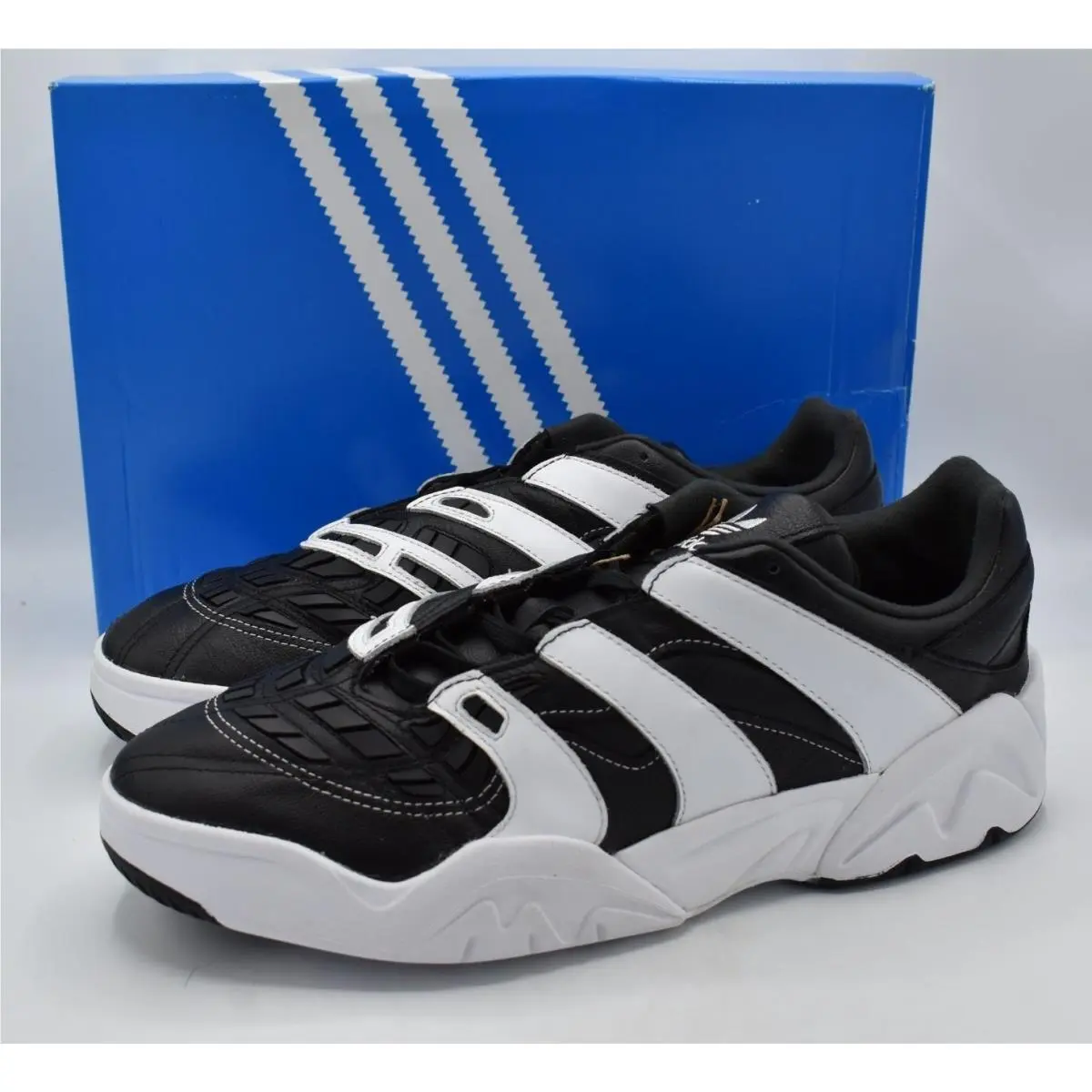 Adidas Mens Size 11 Predator Xlg Core Black Leather Basketball Sneakers Shoes