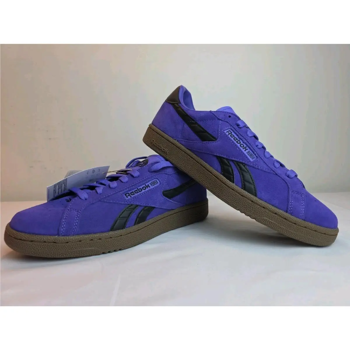 Reebok Club C Grounds UK Mens Purple Suede Lace Up Lifestyle Sneakers Shoes 10.5