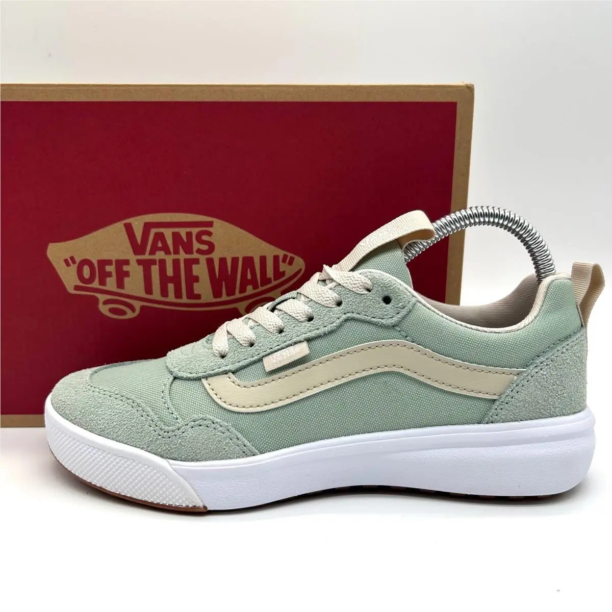 Vans Range Exp Shoes Womens 7 Gray Olive Low Top Sneaker Skater Grunge Core
