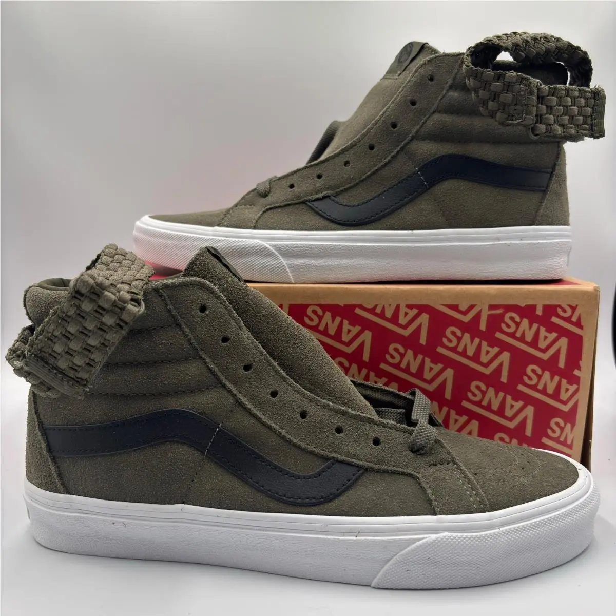 Vans Sk8-Hi Reissue Macrame Olive Green Suede High Top Sneakers Size 12