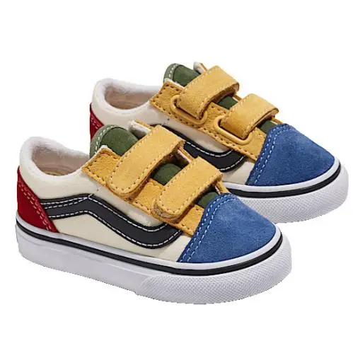 Vans Toddler Old Skool V Shoe Colorblock Red/blue US Toddler 7