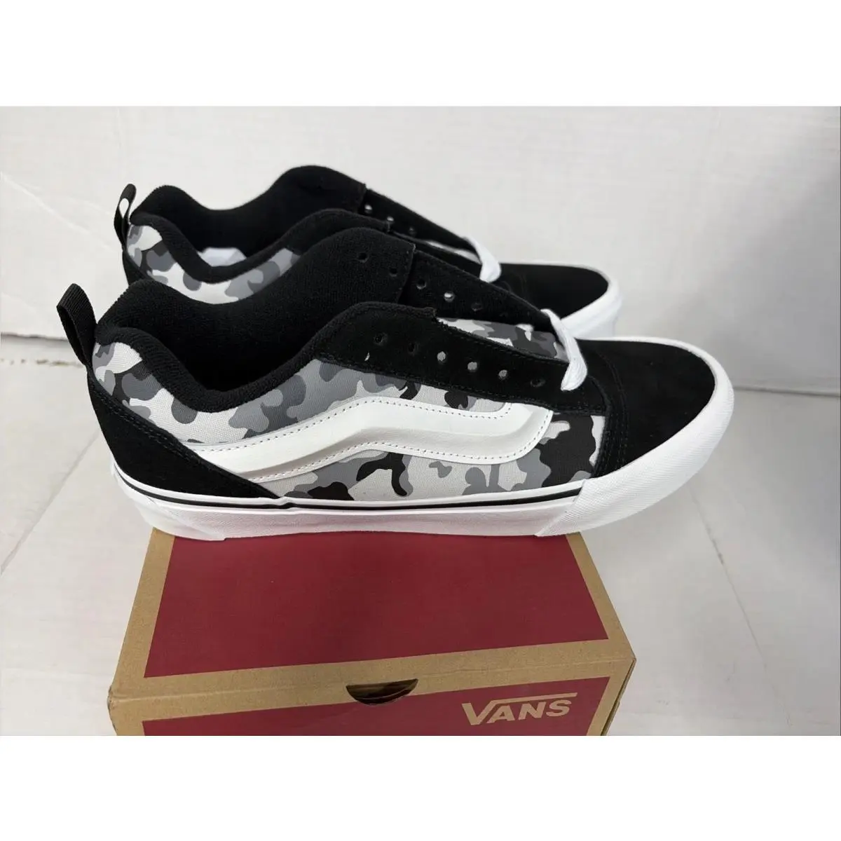 Vans Knu Skool Black White Camo Shoes Men 9.5 Women 11 Sneaker S5