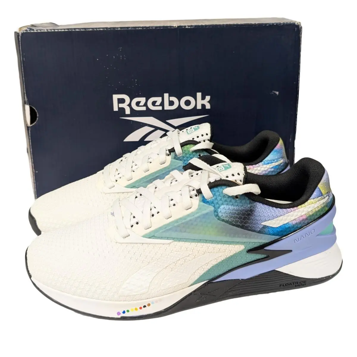 Reebok Nano X3 Women`s Training Shoes Lift and Run SZ-9 White/green/purple