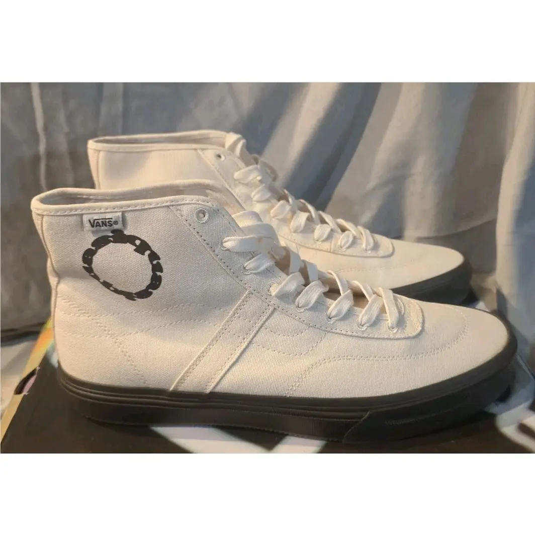 Vans Crockett High Decon Shoes Quasi White Men Size 11.5