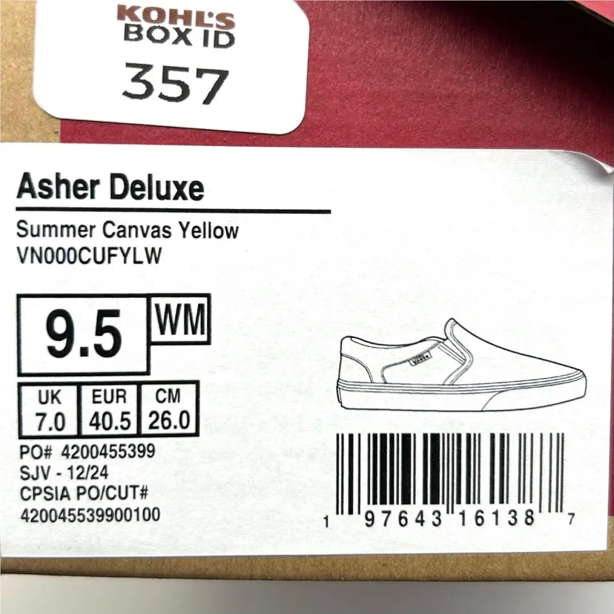 Vans shoes - Vans Asher Deluxe - Asher Deluxe - VN000CUFYLW - Yellow 9