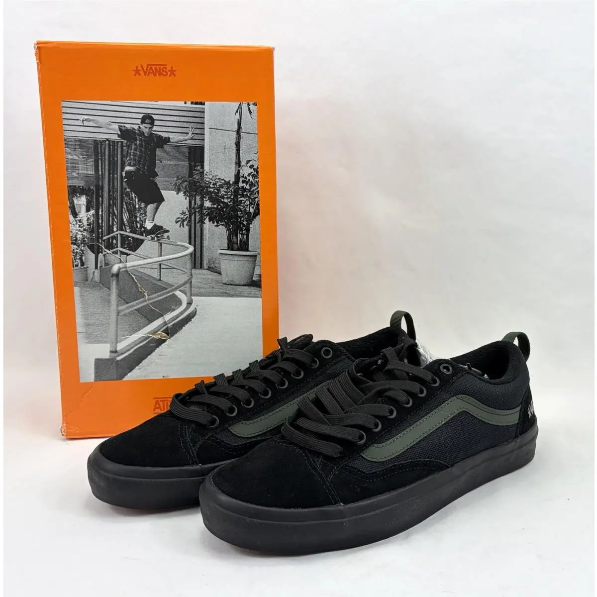 Vans Skate Old Skool 36+ Atiba Jefferson Sneaker Shoes Black/green Men 9.5