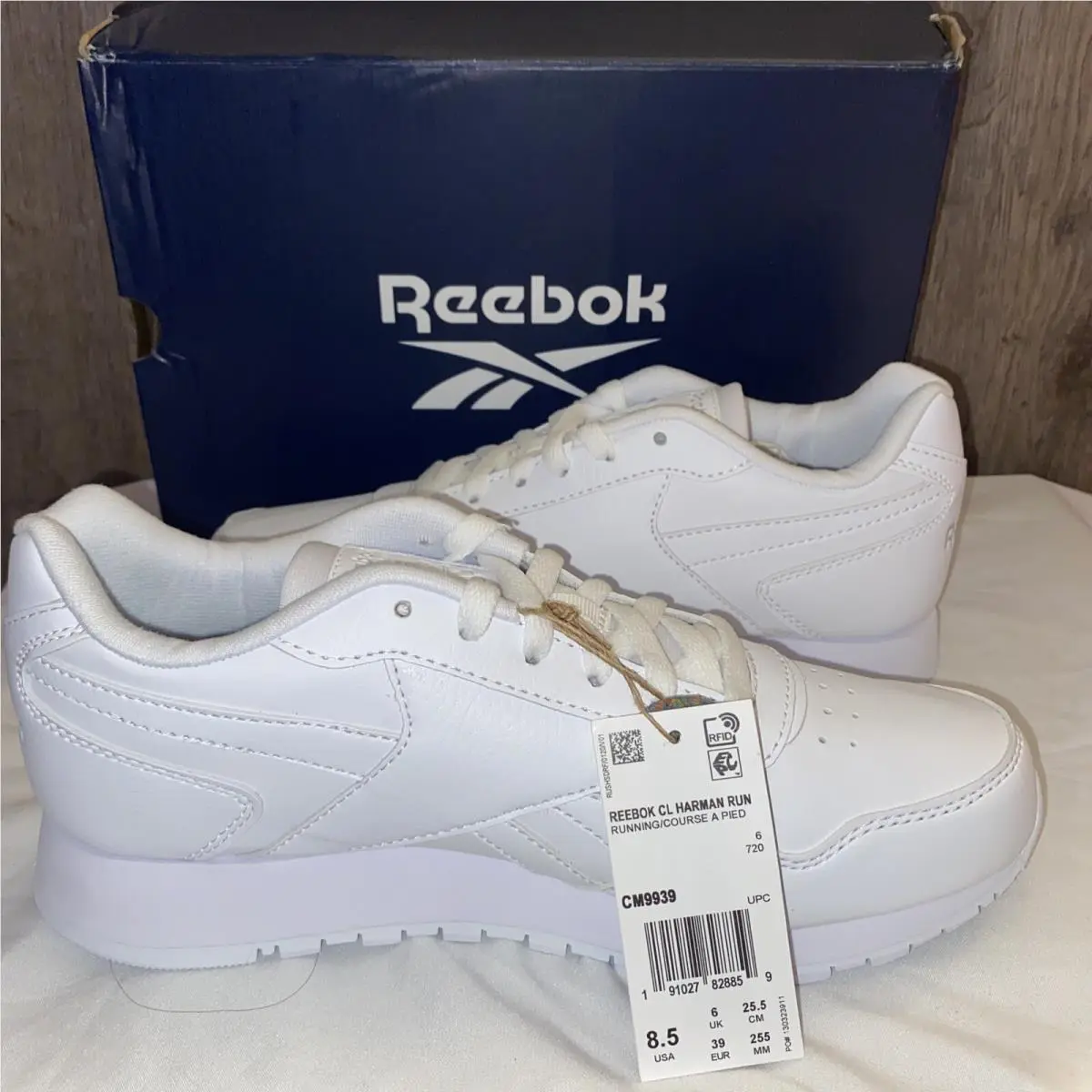 Reebok Women`s Classic Harman Run Sneaker White/steel Sz 8.5