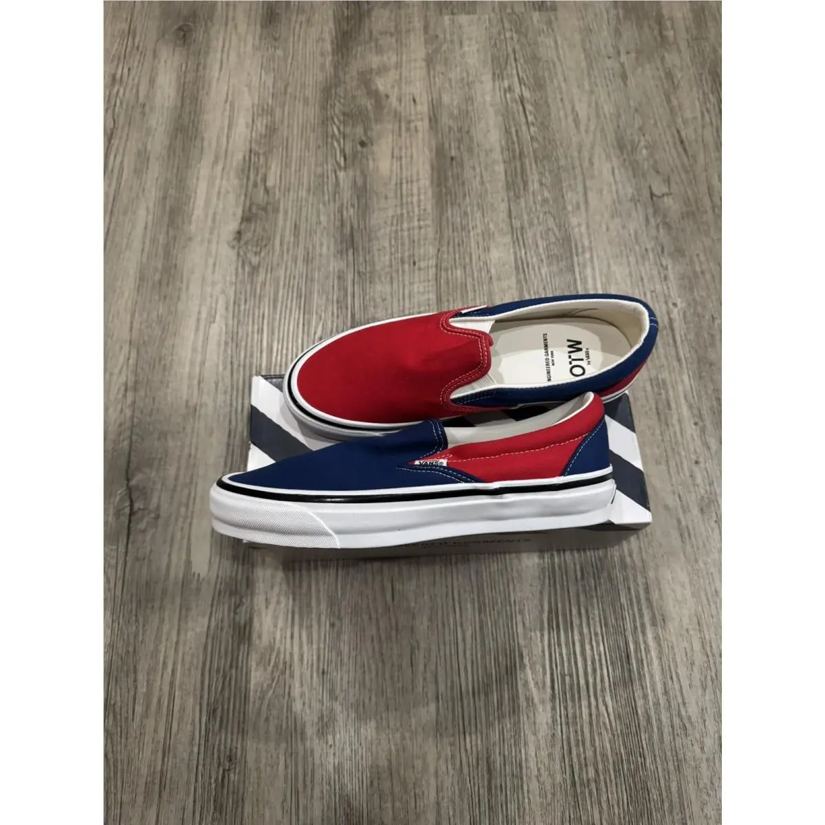 Vans Otw X Engineered Garments Classic Slip ON 98 Red Navy Size 8