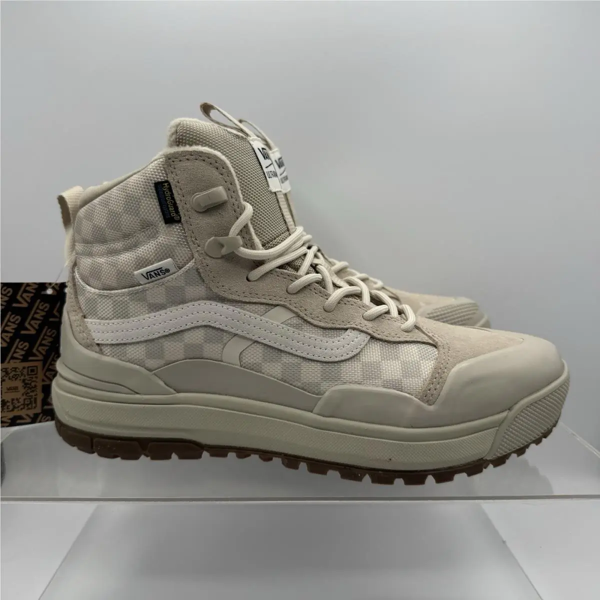 Vans Ultrarange Exo Hi Mte2 Checkerboard Birch Beige Men’s Size 8.5