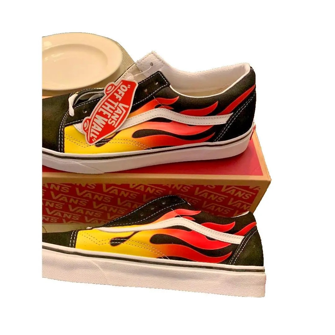Vans Old Skool Flame Sneakers Low Top Suede Canvas Men`s Size 11