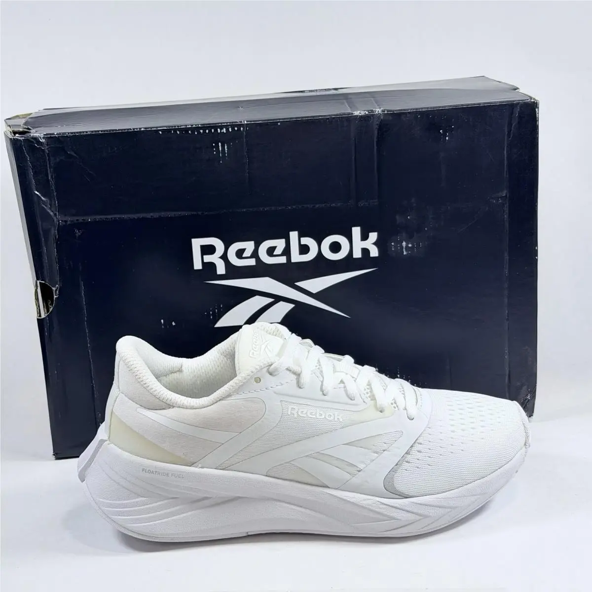 Reebok Size-5 Womens Energen Tech Plus 2 White Beige Road Running Shoes