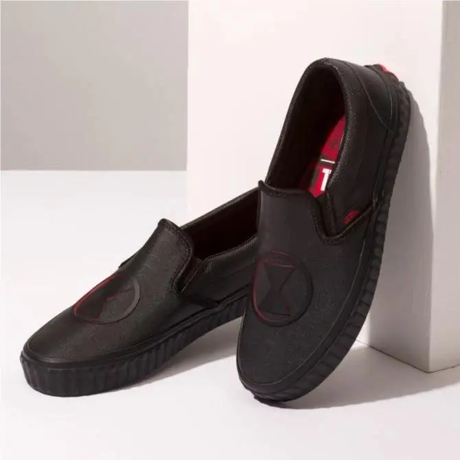 Vans Classic Slip On Marvel Black Widow Unisex Skate Shoes Size 4.5 Men 6 Women