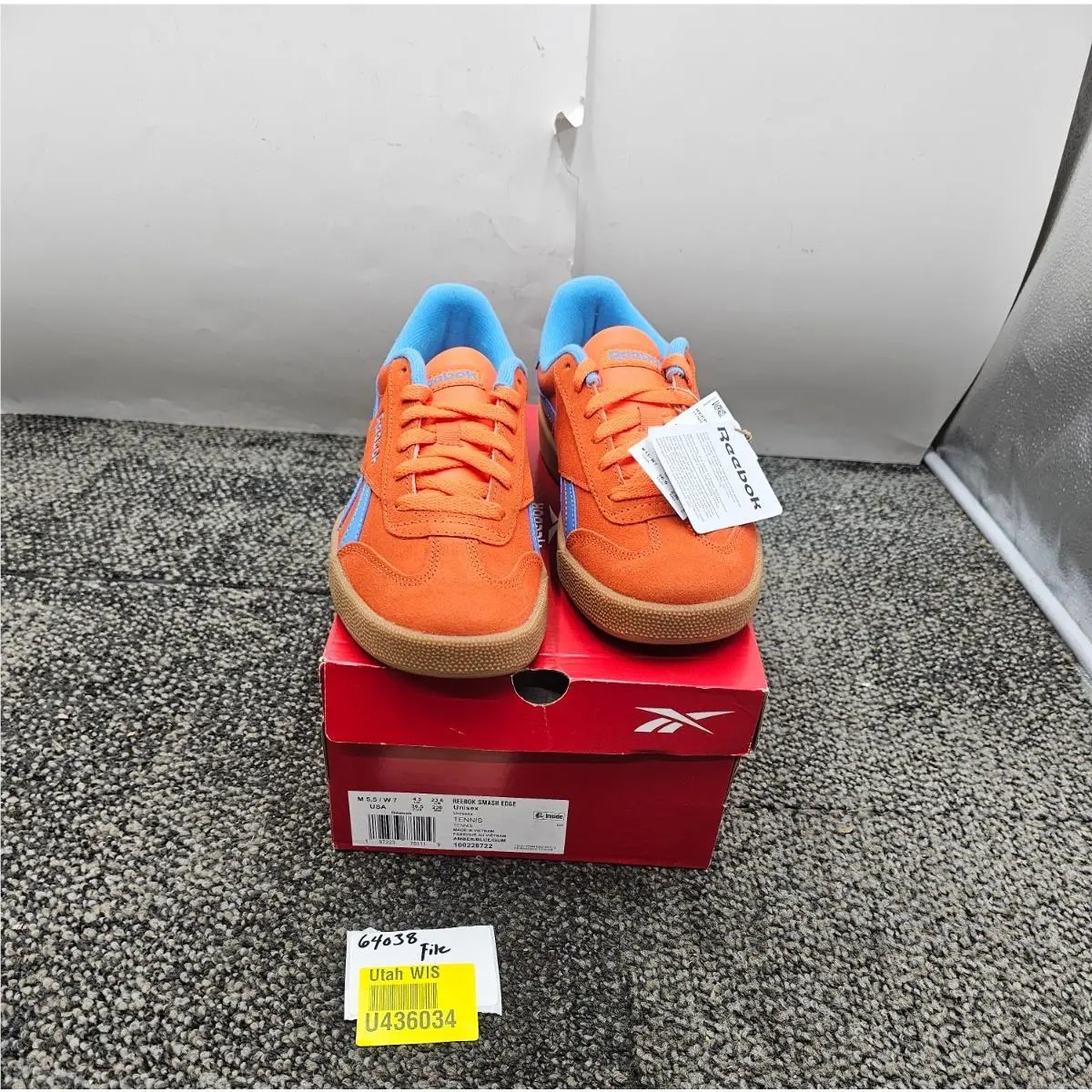 Reebok shoes - Reebok Smash Edge - Smash Edge - 100228722 - Amber Electric Blue Recovery Rubber (UPC: 197323781119) 4