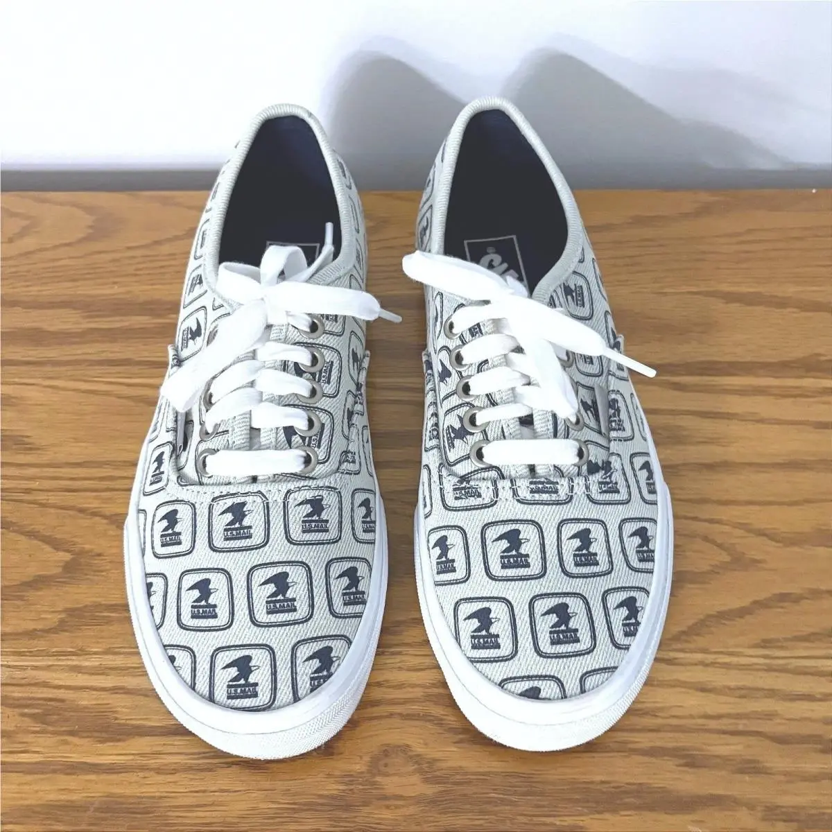 Vans Authentic Usps Blue Denim Usps Blue Denim Logo Print Sneakers Mens 7.5 Womens 9 NO Box