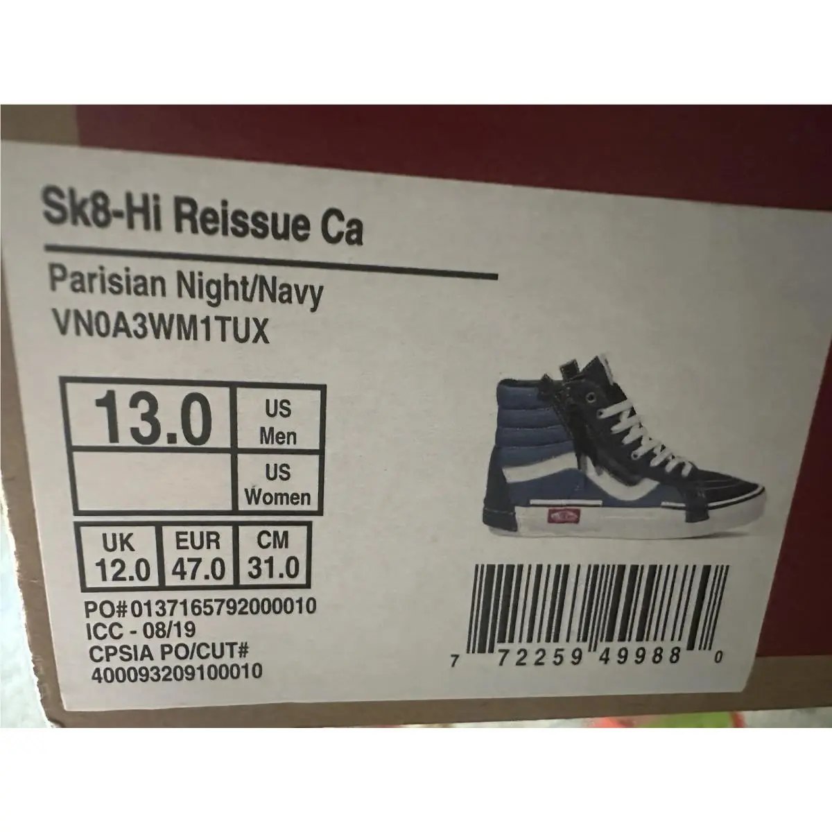 Vans shoes - VANS SK8-Hi Reissue - Reissue - VN0A3WM1TUX - Blue/Navy 10