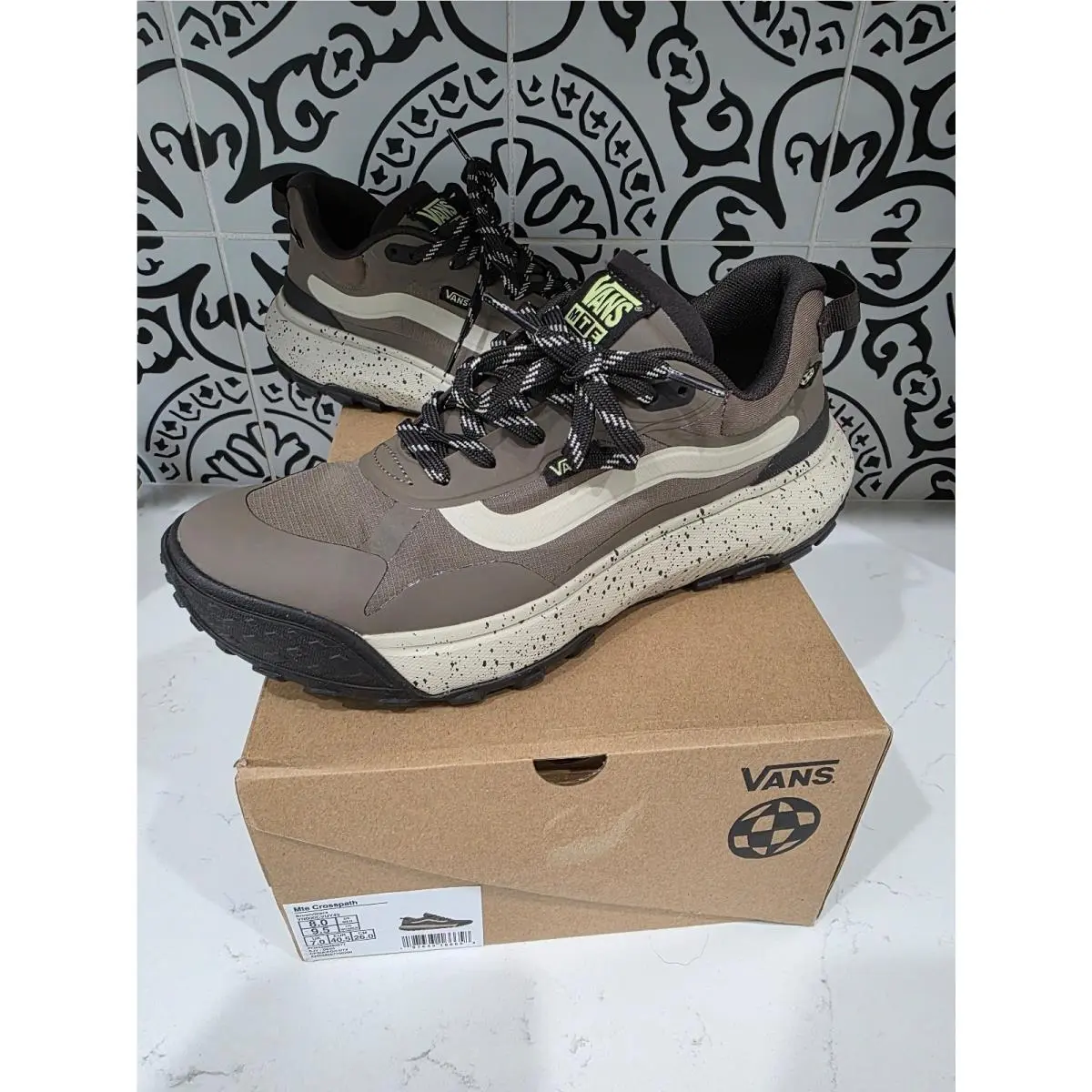 Vans Mte Crosspath Brown Black Sneakers Hiking Shoes Men`s Size 8 Women’s Sz 9.5