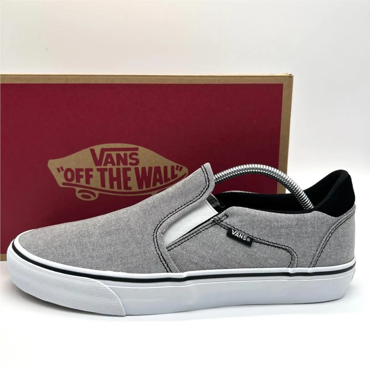 Vans Asher Deluxe Shoes Mens 11 Black Summer Canvas Slip On Sneakers Skater