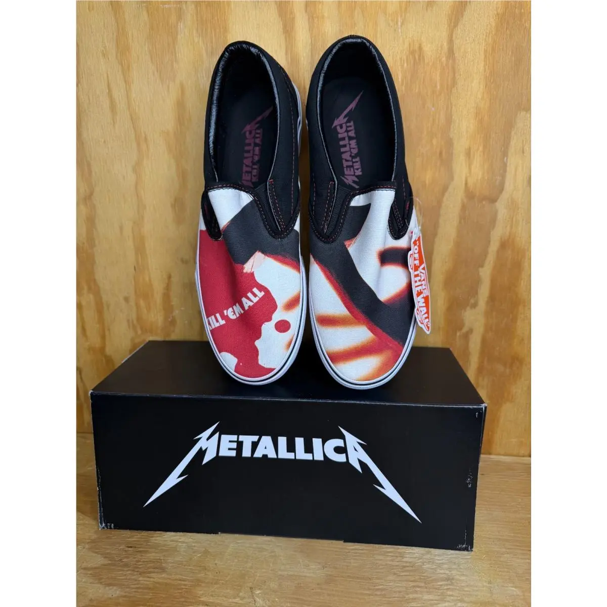 Vans Slip ON Metallica Kill EM All SZ 10.5 Deadstock W/box Mint Nos Vintage 2013