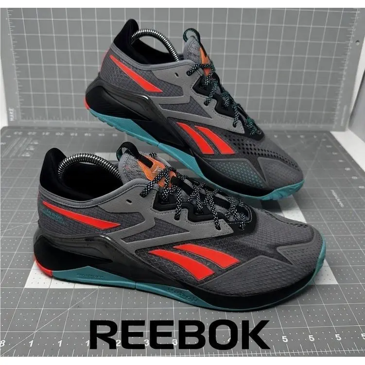 Reebok Nano X2 Adventure Mens 11.5 Grey Orange Ripstop Mesh Cross Training Shoes