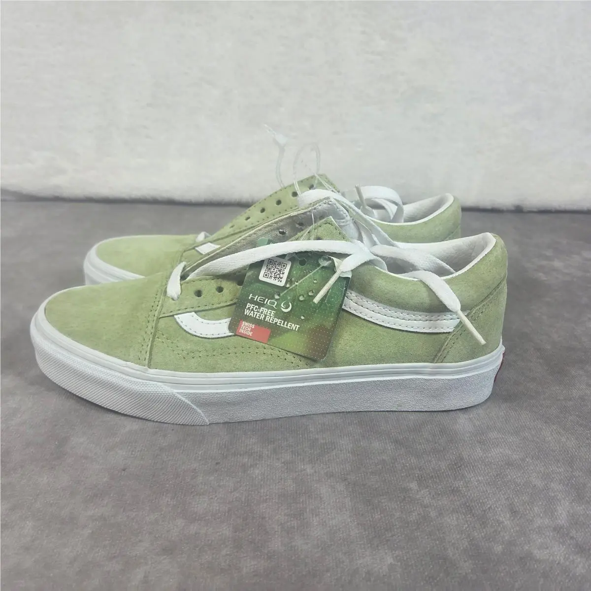 Vans Old Skool Suede Light Green Water Repellent Sneakers Mens 7 Womens 8.5