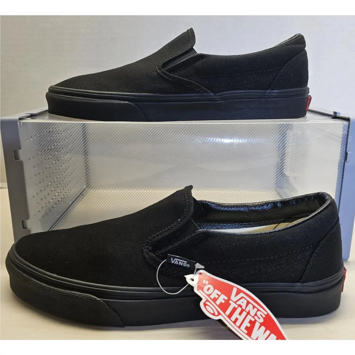 Vans Unisex Black Classic Off The Wall Skate Shoes Size Men`s 9.5/Women`s 11