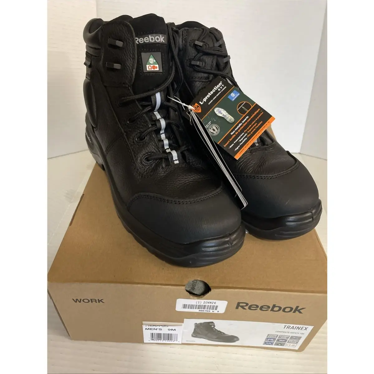 Reebok Work Men`s Trainex 6 Waterproof Puncture Resistant Sp Black - 9 Medium