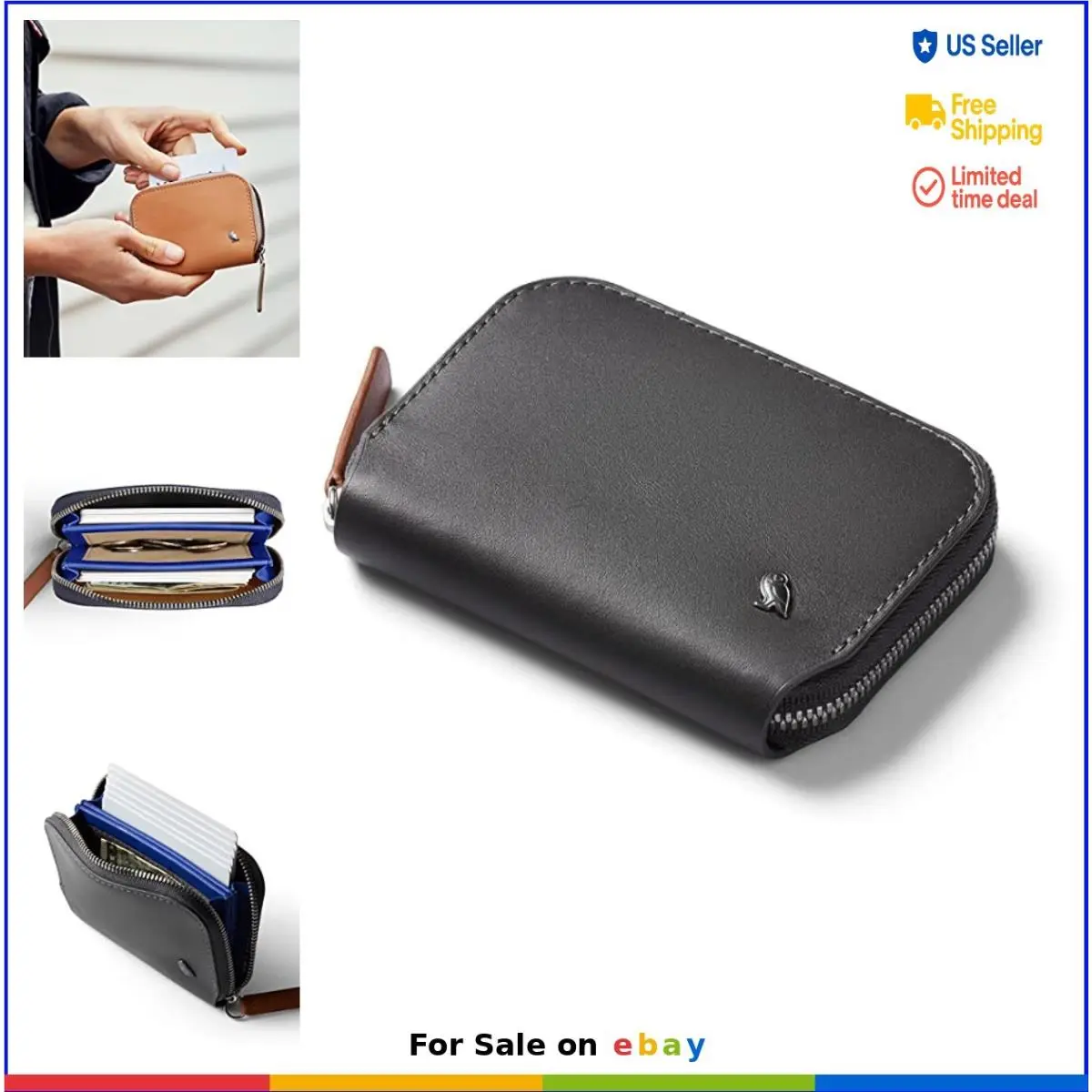 Leather Folio Wallet Holds 12 Cards Zip Closure Rfid Protection Coin Section by Bellroy