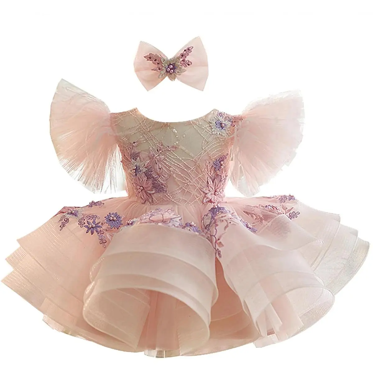 Callaway Girls` Birthday Tutu Dress with 3D Floral For Toddler Party Pageant