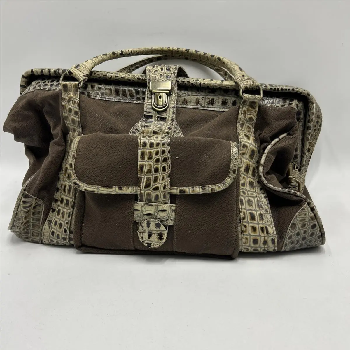 Tommy Bahama Weekend Bag Taupe Duffel Duffle Luggage Shoulder Strap