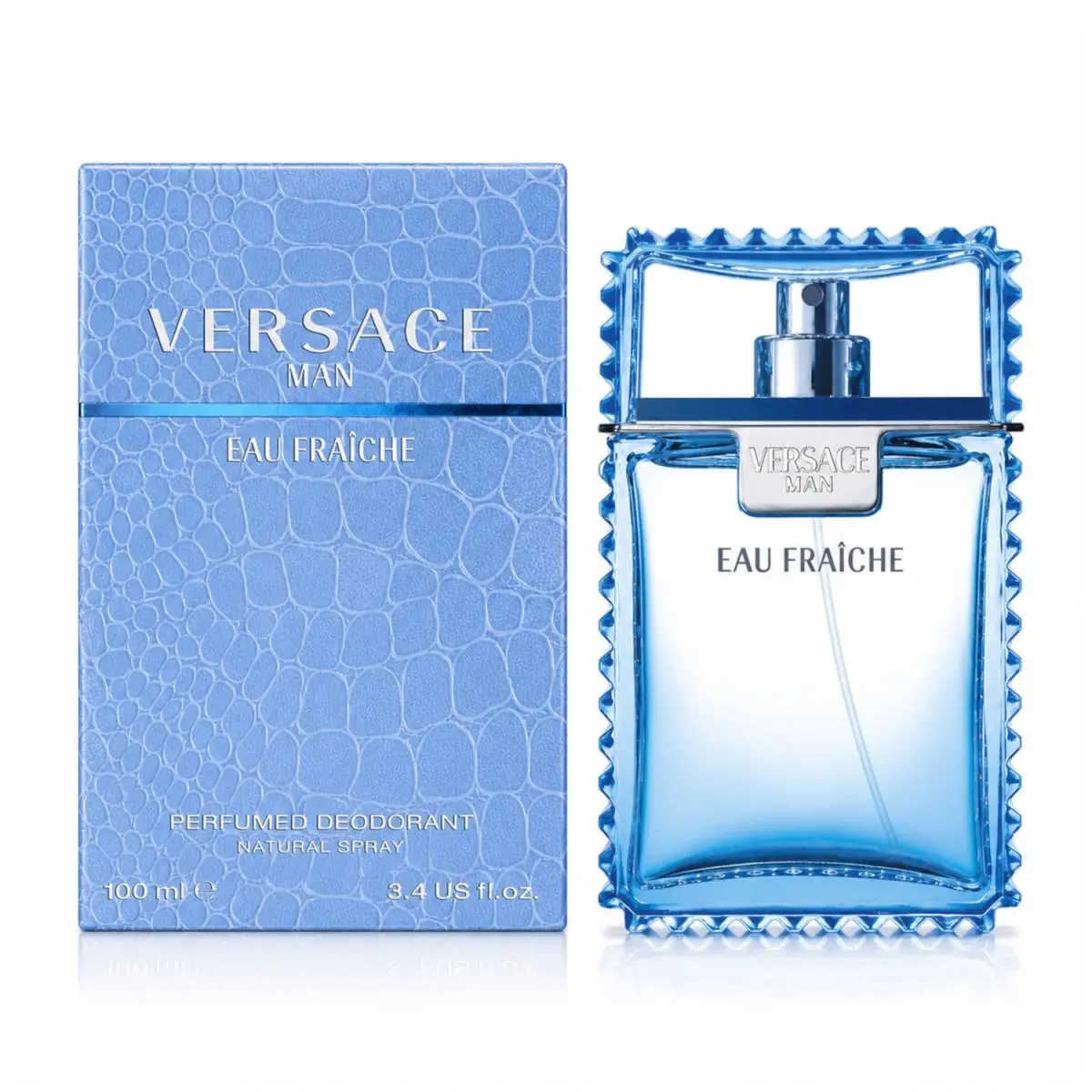Versace Man Eau Fraiche Men`s Perfumed Deodorant Spray 3.4 FL OZ 100 ML