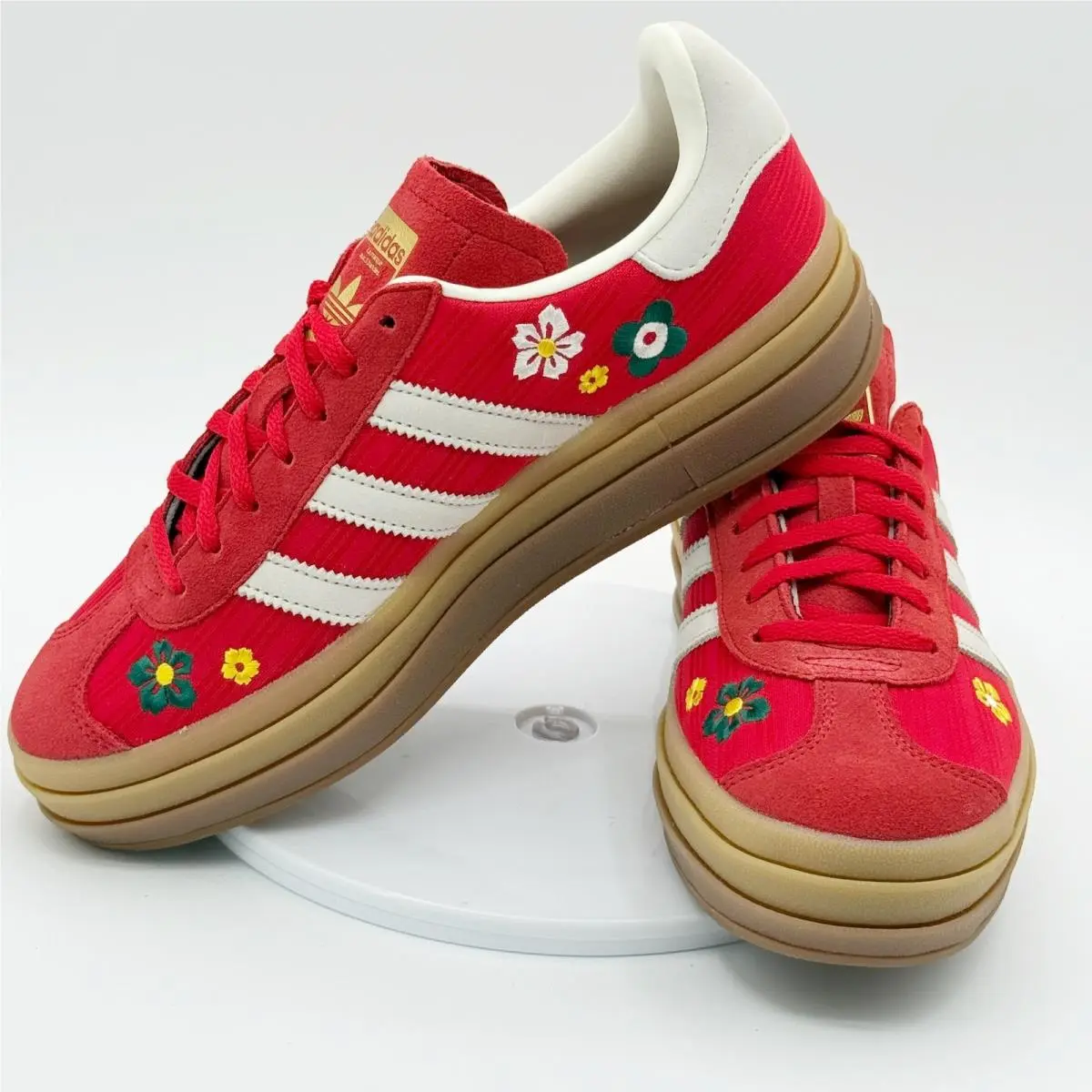 Adidas Originals x Liberty London Gazelle Bold Shoes IH1921 Red White Sz 7.5