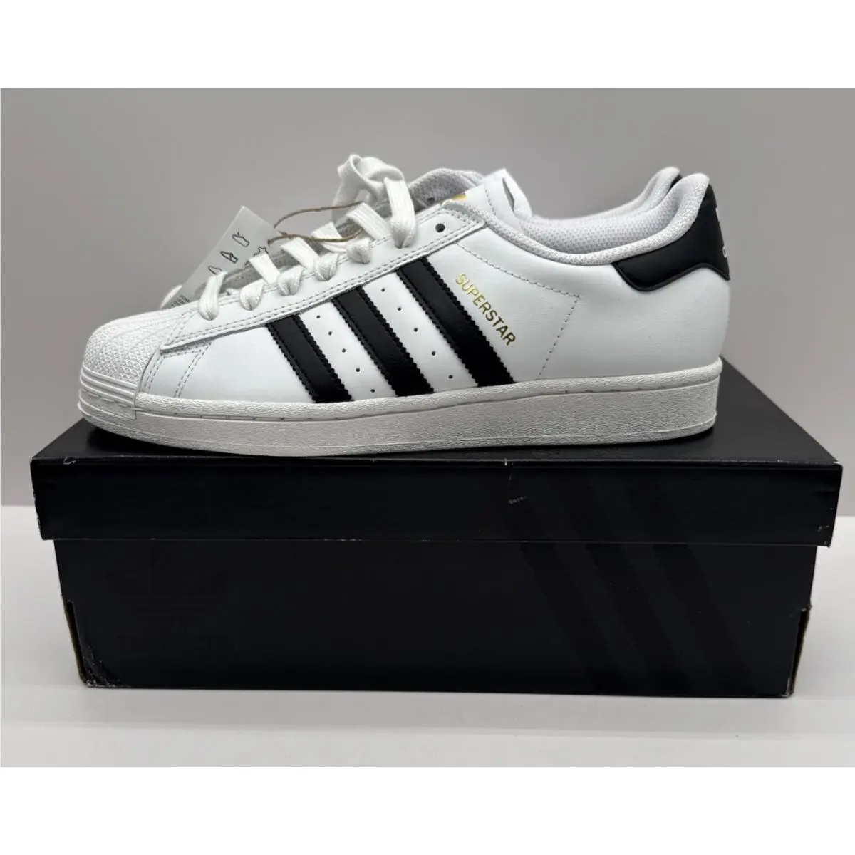 6 Men- Adidas Superstar Adv - Cloud White / Core Black / Gold Logo - GW6930