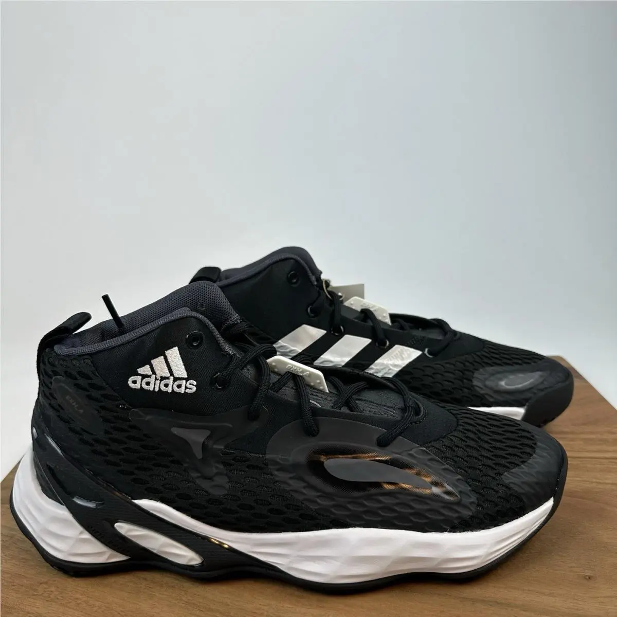 Mens Adidas Exhibit A Mid Black Basketball Shoes Sneakers Size 9 M