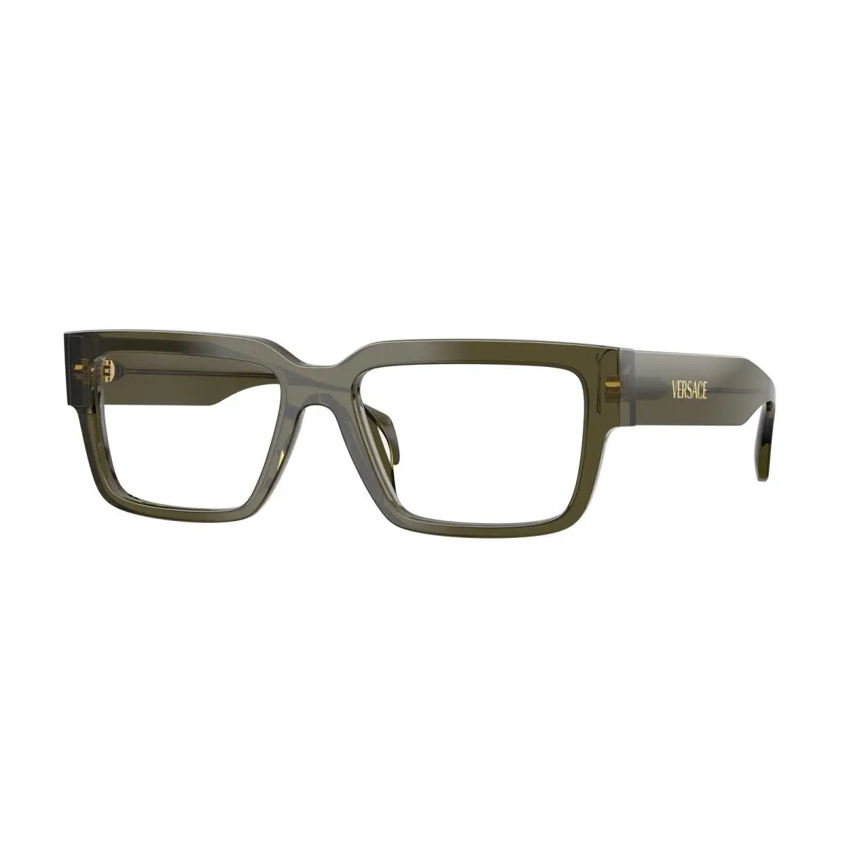 Versace VE3374U 5542 Transparent Dark Green Demo Lens 55 mm Men`s Eyeglasses