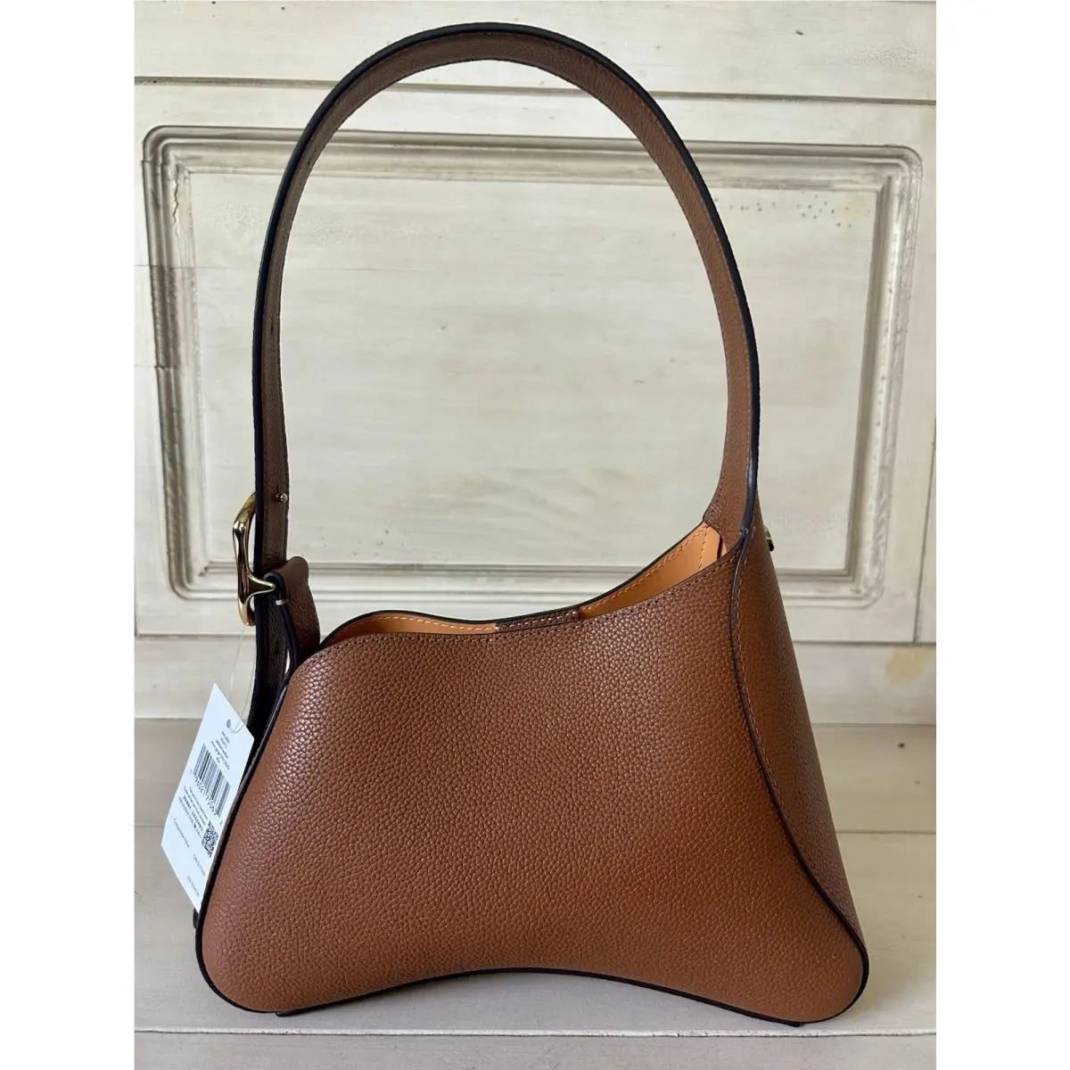 Kate Spade 454 Mini Sculpted Shoulder Bag Pebbled Leather Warm Gingerbread