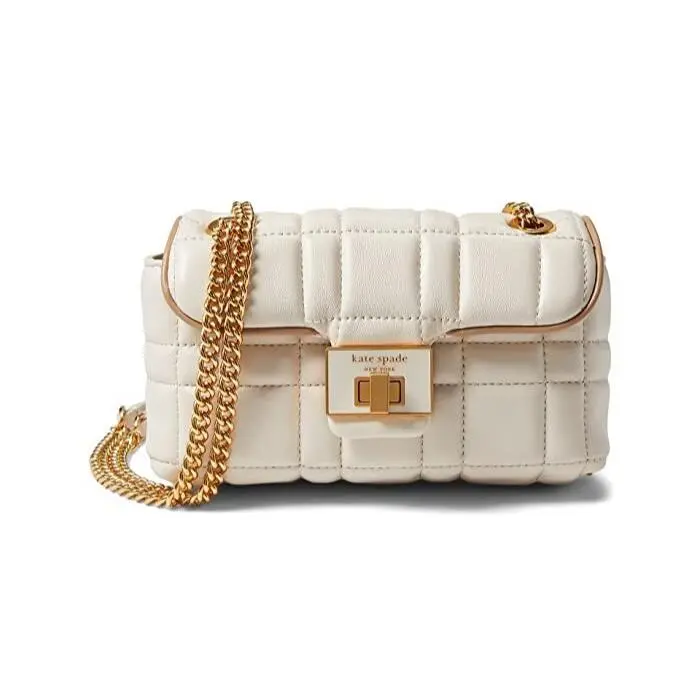 Kate Spade New York Evelyn Quilted Small Shoulder Crossbody Ivory Gold